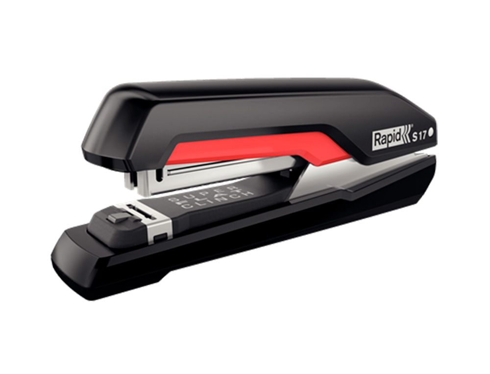 GRAPADORA RAPID S17 FULLSTRIP PLASTICO CAPACIDAD DE GRAPADO 30 HOJAS USA GRAPAS 24/6 Y 26/6 COLOR NEGRO/ROJO