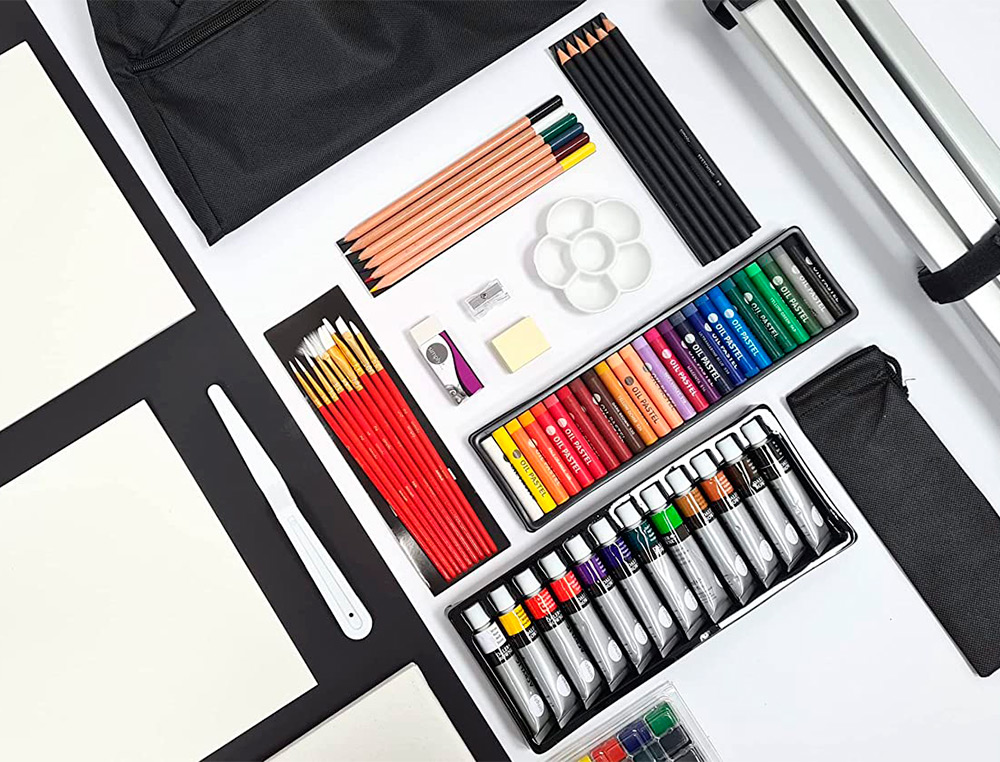 SET DE PINTURAS DALER ROWNEY 115 PIEZAS CON CABALLETE DE ALUMINIO PLEGABLE 457X73X584 MM