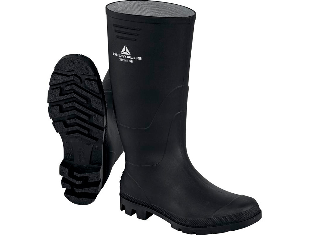 BOTAS DELTAPLUS DE SEGURIDAD STONE PVC NEGRO SUELA DE TACOS TALLA 39