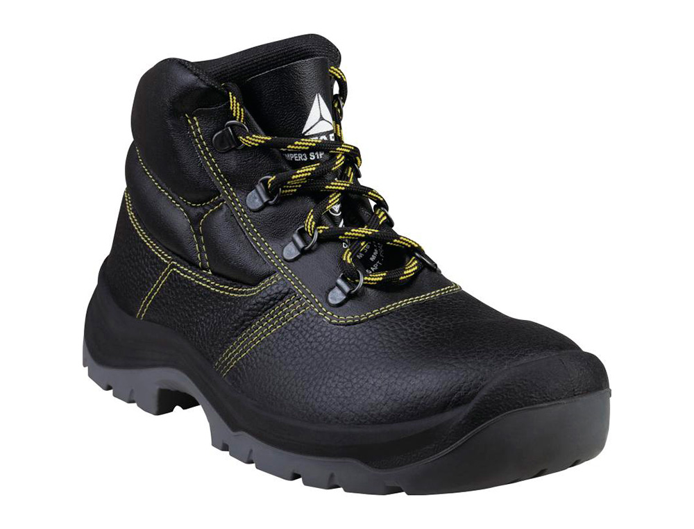 BOTAS DELTAPLUS DE SEGURIDAD PIEL CRUPON PIGMENTADA SUELA PU BI-DENSIDAD COLOR NEGRO TALLA 39