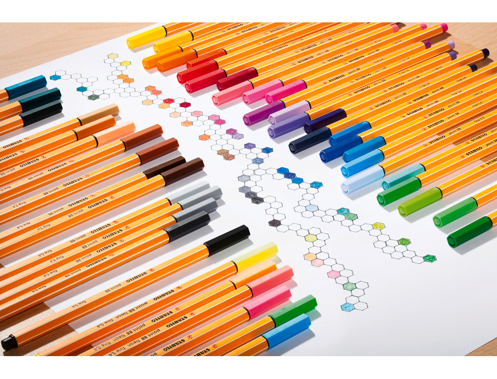 ROTULADOR STABILO PUNTA DE FIBRA POINT 88 PASTEL LOVE ESTUCHE DE CARTON DE 12 UNIDADES COLORES SURTIDOS