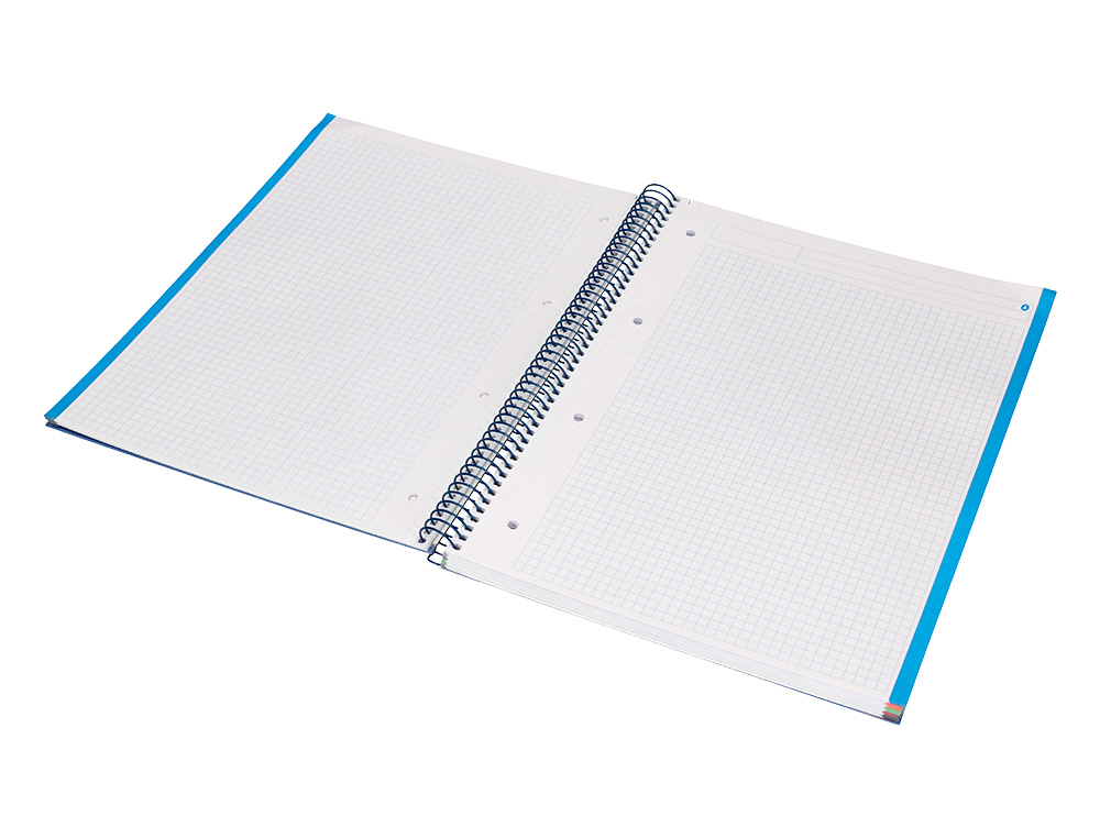 CUADERNO ESPIRAL NAVIGATOR A4 MICRO TAPA FORRADA 120H 80GR CUADRO 5MM 5 BANDAS 4 TALADROS COLOR AZUL MARINO