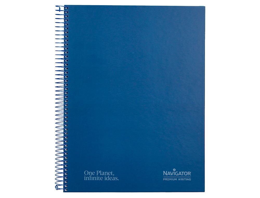 CUADERNO ESPIRAL NAVIGATOR A4 MICRO TAPA FORRADA 120H 80GR CUADRO 5MM 5 BANDAS 4 TALADROS COLOR AZUL MARINO