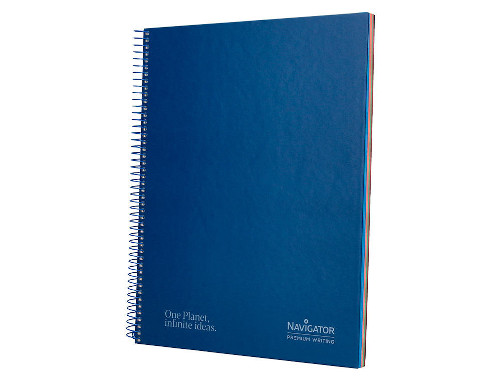CUADERNO ESPIRAL NAVIGATOR A4 MICRO TAPA FORRADA 120H 80GR CUADRO 5MM 5 BANDAS 4 TALADROS COLOR AZUL MARINO
