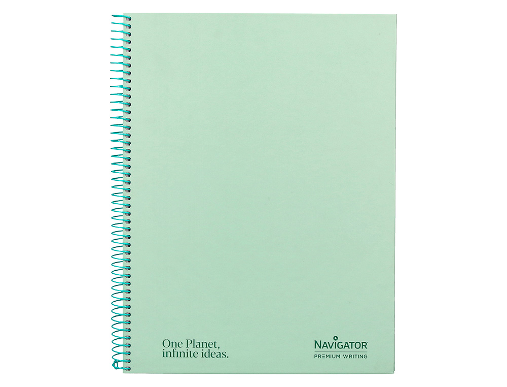CUADERNO ESPIRAL NAVIGATOR A4 TAPA DURA 80H 80GR HORIZONTAL CON MARGEN MENTA