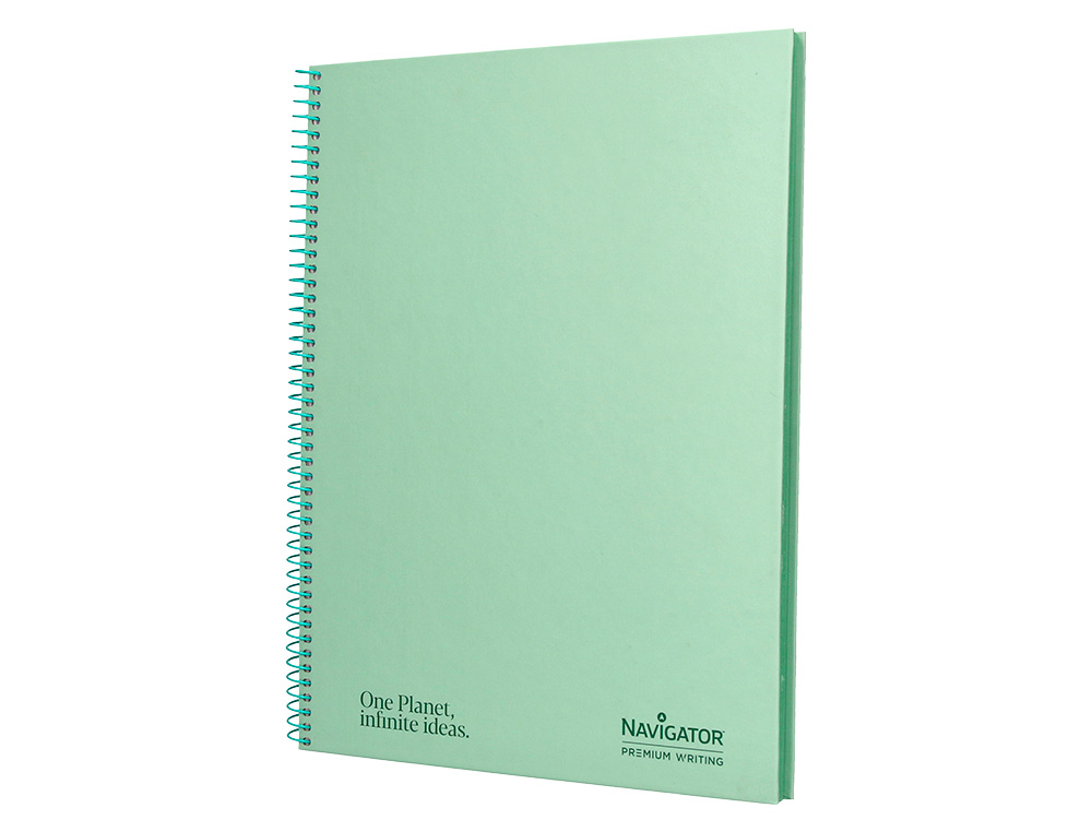 CUADERNO ESPIRAL NAVIGATOR A4 TAPA DURA 80H 80GR HORIZONTAL CON MARGEN MENTA