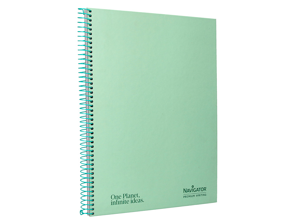CUADERNO ESPIRAL NAVIGATOR A4 TAPA DURA 80H 80GR HORIZONTAL CON MARGEN MENTA