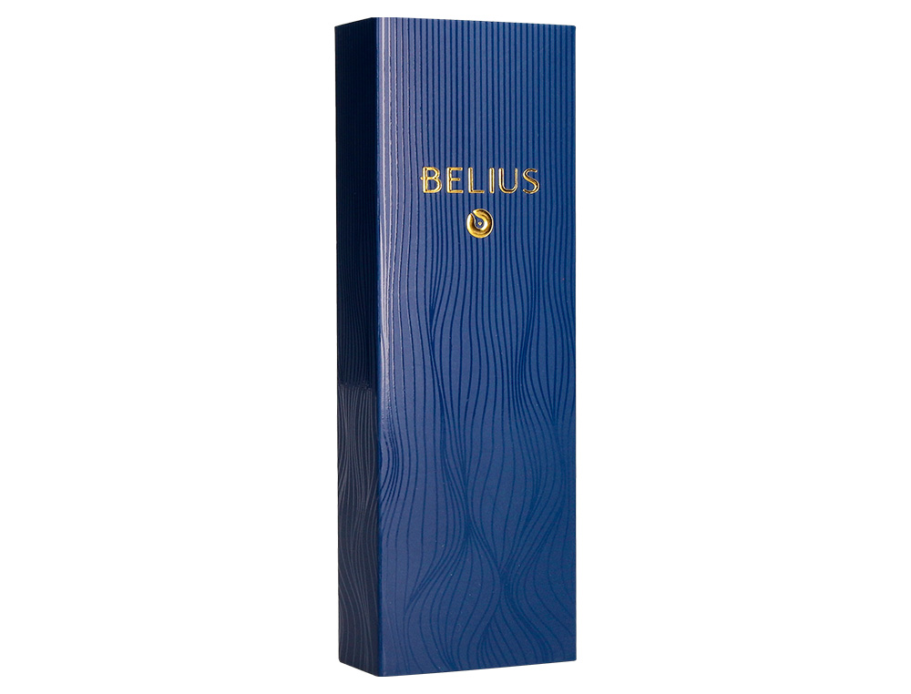 BOLIGRAFO BELIUS NEPTUNO ALUMINIO TEXTURA WAVY COLOR AZUL MARINO TINTA AZUL CAJA DE DISEO