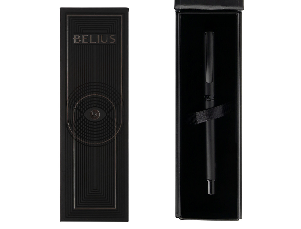 ROLLER BELIUS TURBO ALUMINIO COLOR NEGRO TINTA AZUL CAJA DE DISEO