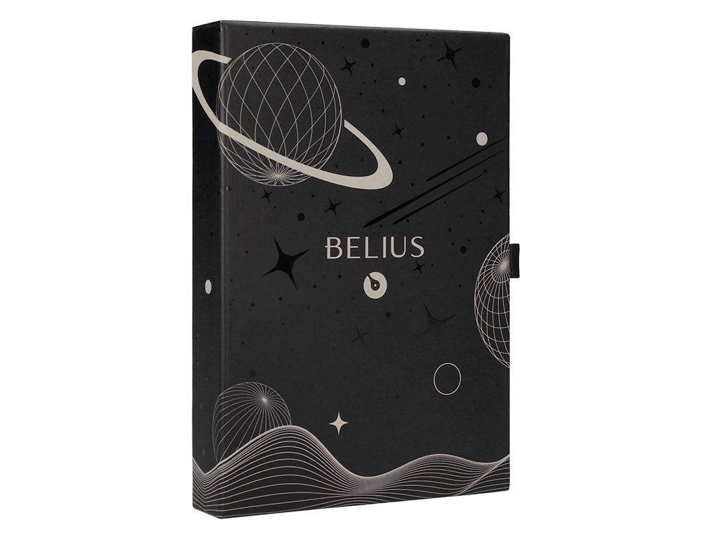 ROLLER Y FUNDA DE SIMILPIEL BELIUS SPACE B COLOR MINIMALISTA GRIS TINTA AZUL CAJA DE DISEÑO