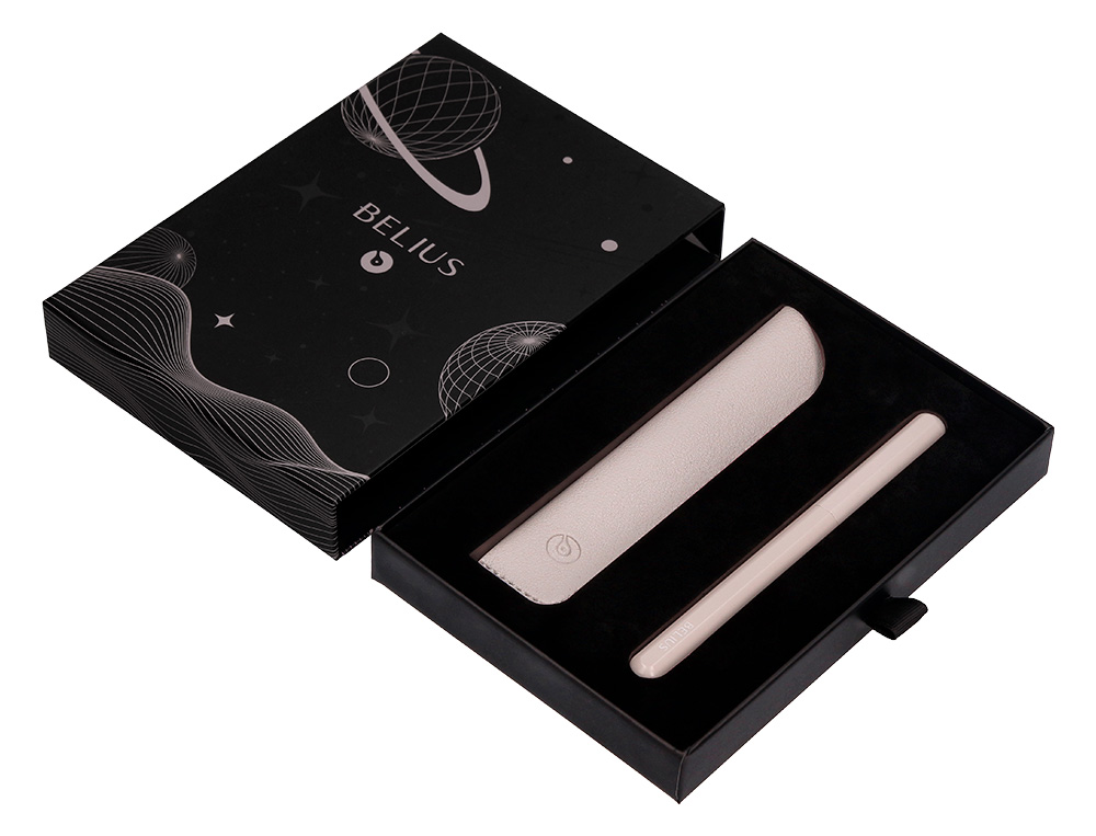 ROLLER Y FUNDA DE SIMILPIEL BELIUS SPACE B COLOR MINIMALISTA GRIS TINTA AZUL CAJA DE DISEÑO