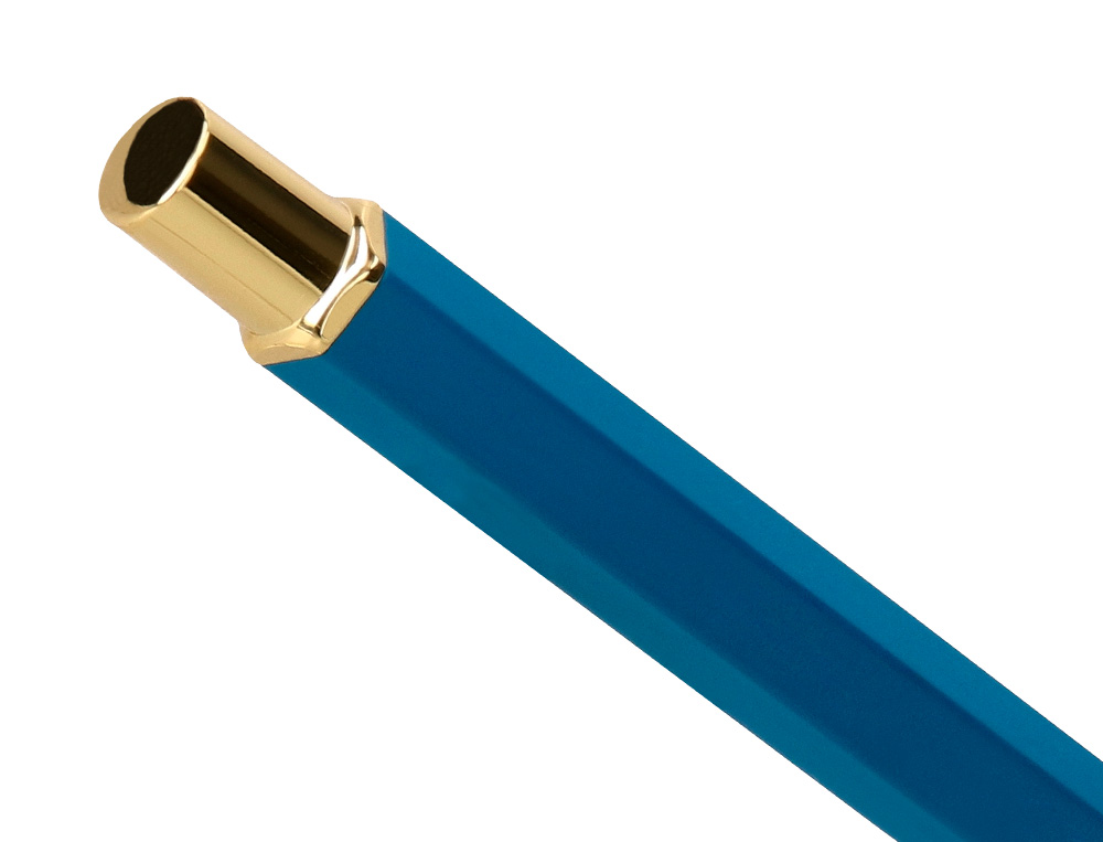 BOLIGRAFO BELIUS MACARON BLISS FORMA HEXAGONAL COLOR ROSA/ AZUL Y DORADO TINTA AZUL CAJA DE DISEO