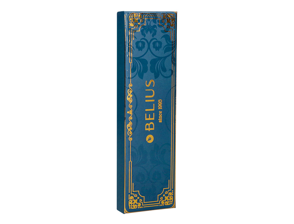 BOLIGRAFO BELIUS MACARON BLISS FORMA HEXAGONAL COLOR ROSA/ AZUL Y DORADO TINTA AZUL CAJA DE DISEO