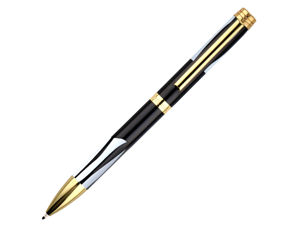 BOLIGRAFO BELIUS DUALITA CUERPO NEGRO COLOR BLANCO TINTA AZUL CAJA DE DISEO