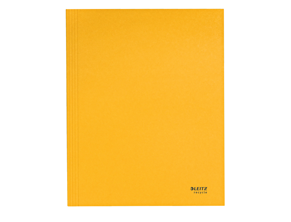 SUBCARPETA LEITZ RECYCLE CON TRES SOLAPAS DIN A4 CARTON 100% RECICLABLE AMARILLO