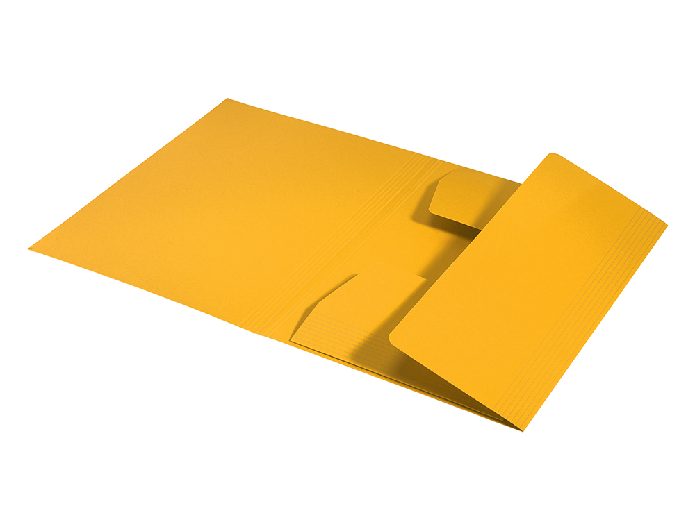 SUBCARPETA LEITZ RECYCLE CON TRES SOLAPAS DIN A4 CARTON 100% RECICLABLE AMARILLO