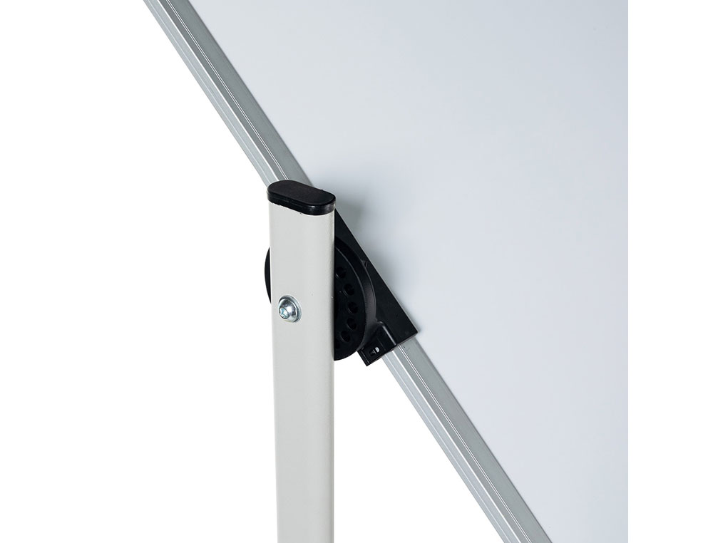 PIZARRA BLANCA ROCADA ACERO LACADO MAGNETICO MARCO ALUMINIO DOBLE CARA VOLTEABLE 120X200 CM