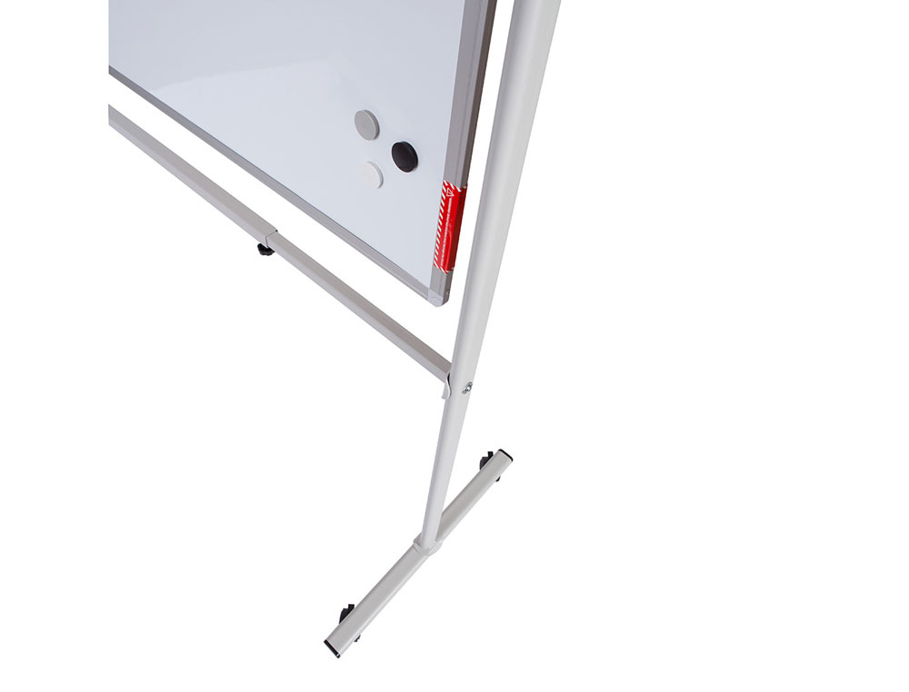 PIZARRA BLANCA ROCADA ACERO LACADO MAGNETICO MARCO ALUMINIO DOBLE CARA VOLTEABLE 120X200 CM