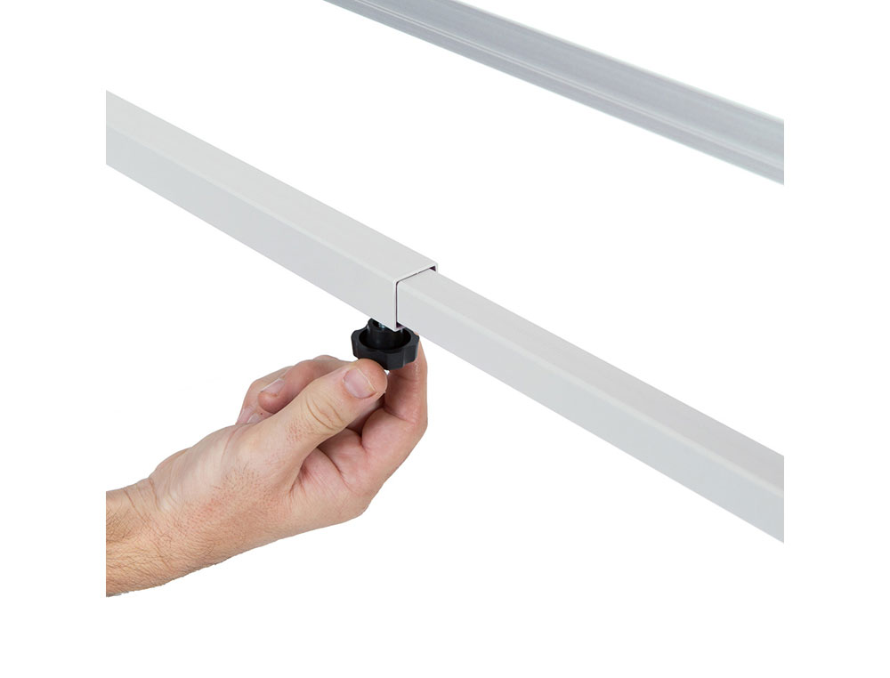 PIZARRA BLANCA ROCADA ACERO LACADO MAGNETICO MARCO ALUMINIO DOBLE CARA VOLTEABLE 120X200 CM