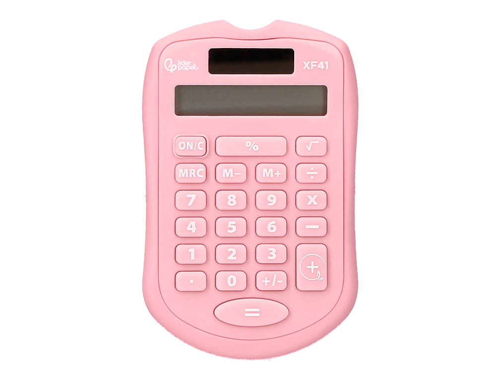 CALCULADORA LIDERPAPEL BOLSILLO XF41 8 DIGITOS SOLAR Y PILAS COLOR ROSA 94X59,5X10,5MM