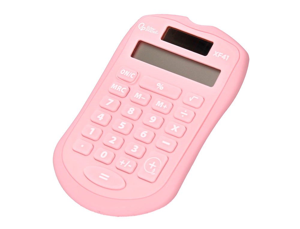 CALCULADORA LIDERPAPEL BOLSILLO XF41 8 DIGITOS SOLAR Y PILAS COLOR ROSA 94X59,5X10,5MM