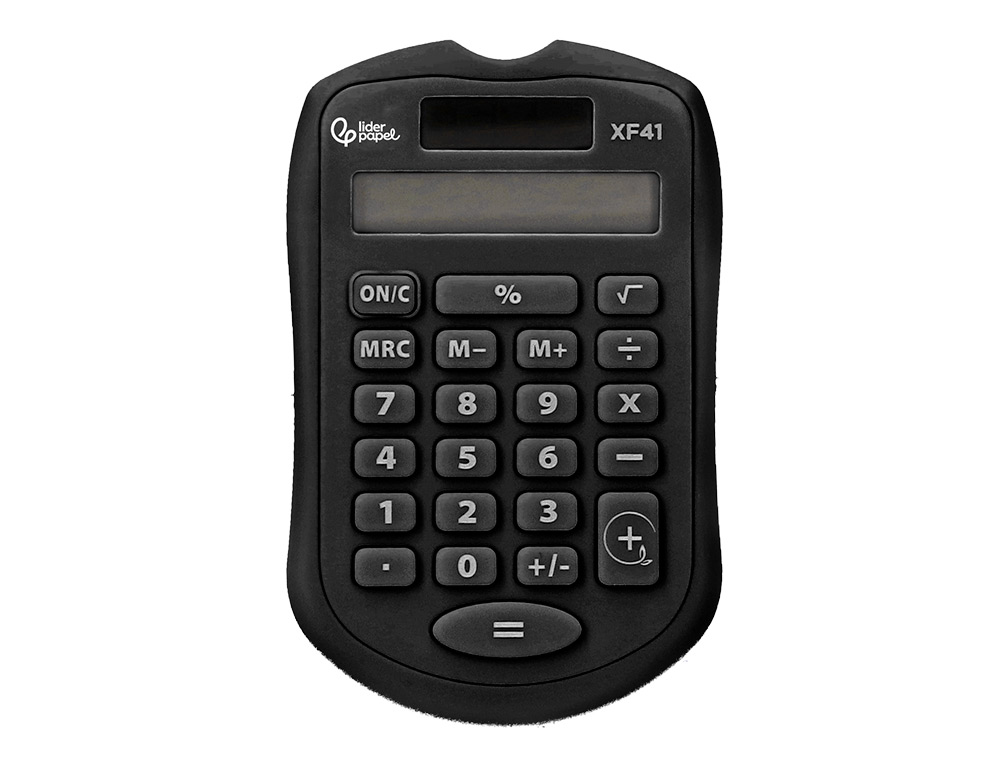 CALCULADORA LIDERPAPEL BOLSILLO XF43 8 DIGITOS SOLAR Y PILAS COLOR NEGRO 94X59,5X10,5MM