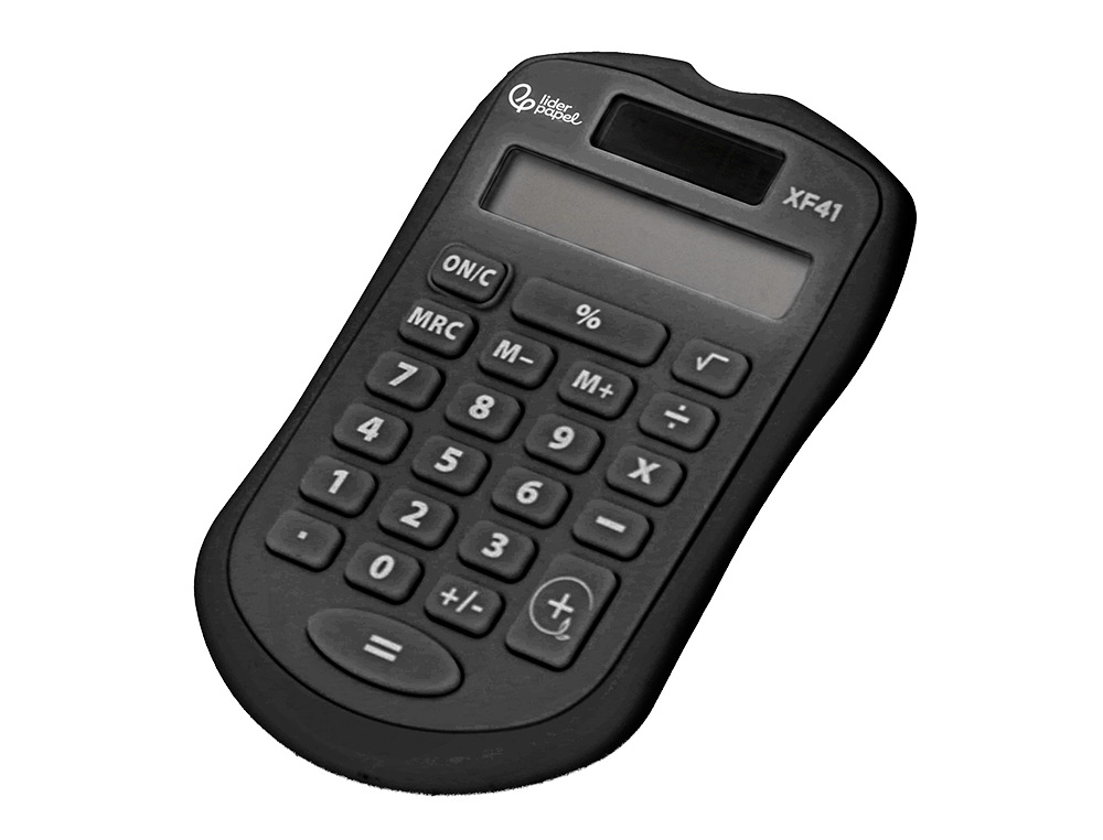 CALCULADORA LIDERPAPEL BOLSILLO XF43 8 DIGITOS SOLAR Y PILAS COLOR NEGRO 94X59,5X10,5MM