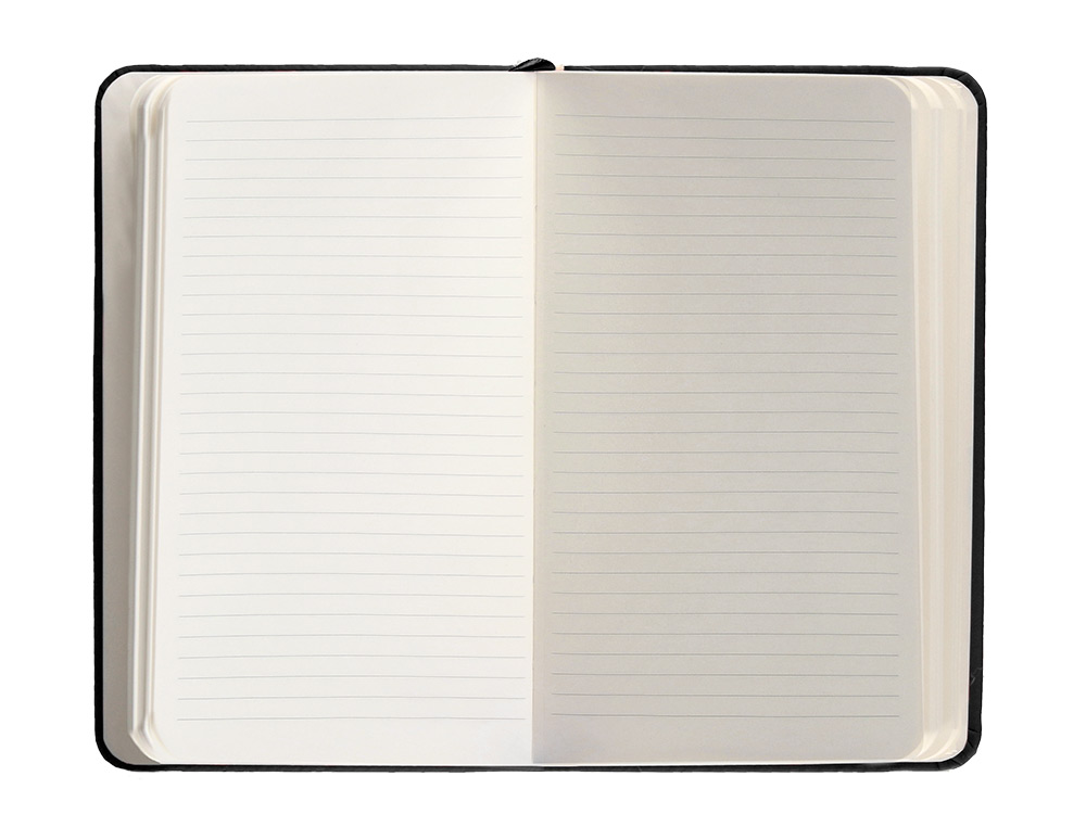 CUADERNO CON GOMILLA ANTARTIK NOTES TAPA DURA A6 HOJAS RAYAS NEGRO 100 HOJAS 80 GR FSC