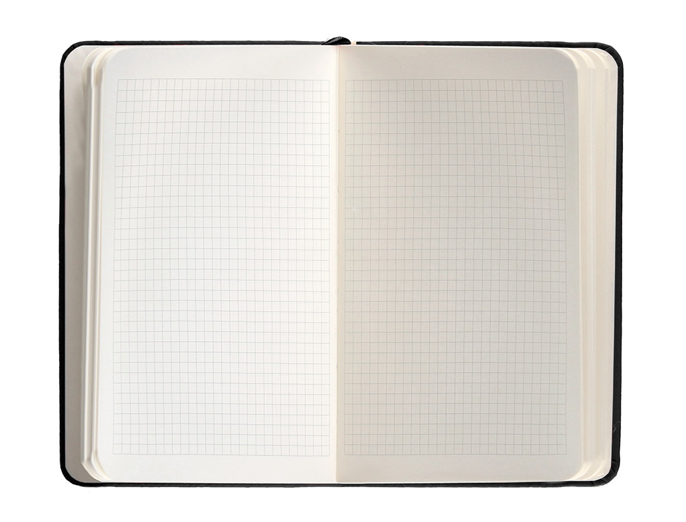 CUADERNO CON GOMILLA ANTARTIK NOTES TAPA DURA A6 HOJAS CUADRICULA NEGRO 100 HOJAS 80 GR FSC
