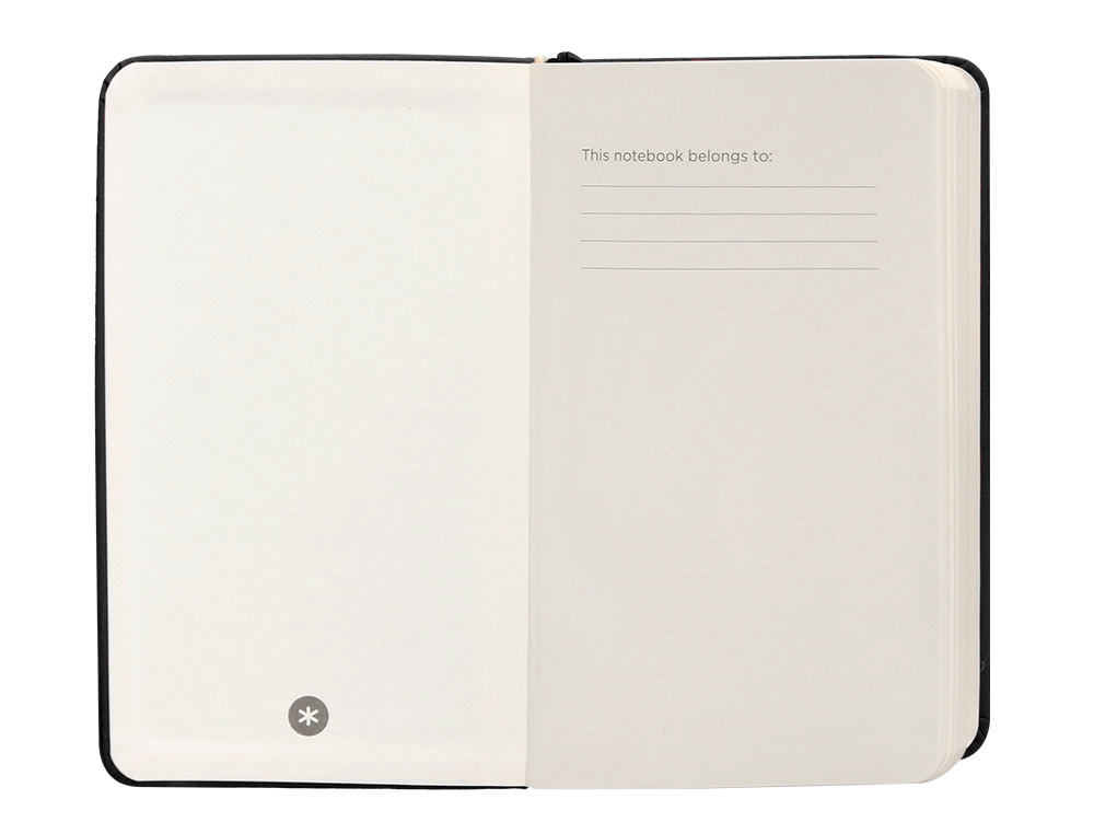 CUADERNO CON GOMILLA ANTARTIK NOTES TAPA DURA A6 HOJAS CUADRICULA NEGRO 100 HOJAS 80 GR FSC