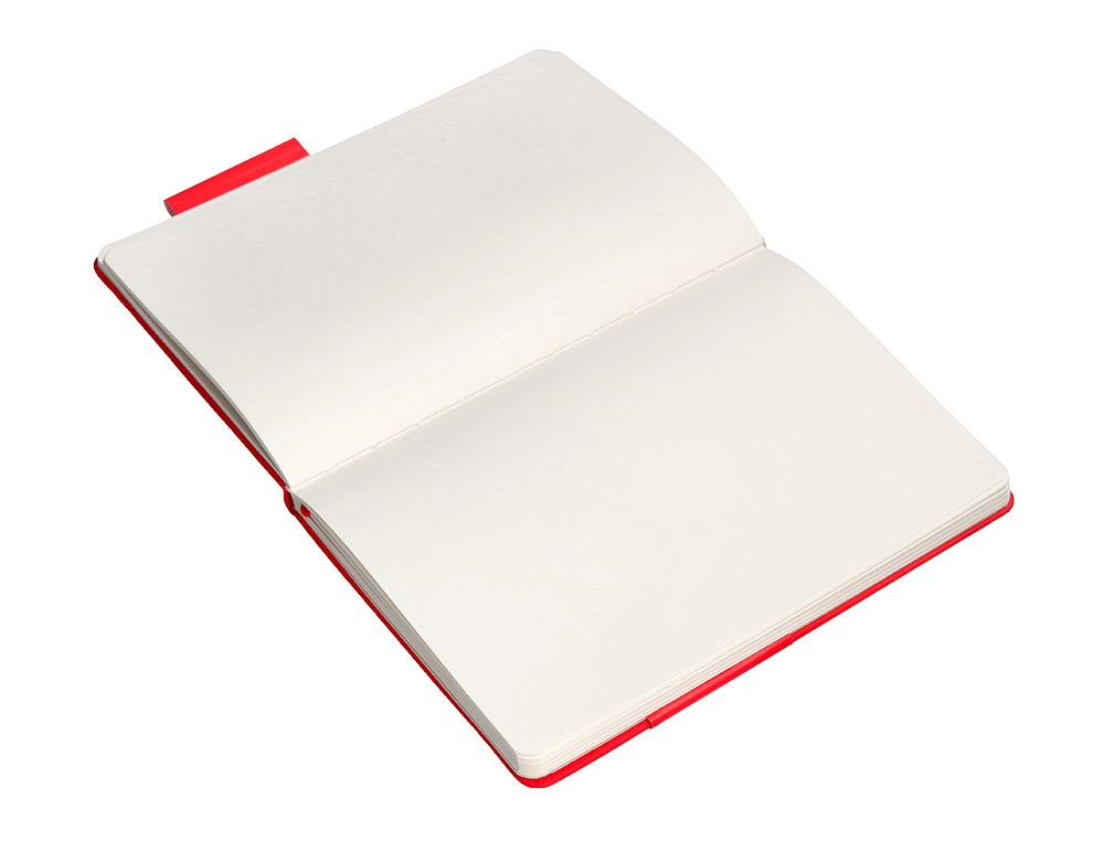 CUADERNO CON GOMILLA ANTARTIK NOTES TAPA DURA A5 HOJAS LISAS ROJO 100 HOJAS 80 GR FSC