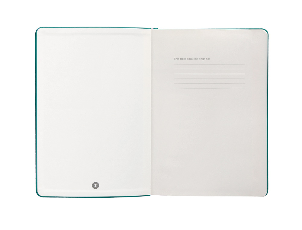 CUADERNO CON GOMILLA ANTARTIK NOTES TAPA DURA A4 HOJAS RAYAS VERDE AGUAMARINA 100 HOJAS 80 GR FSC