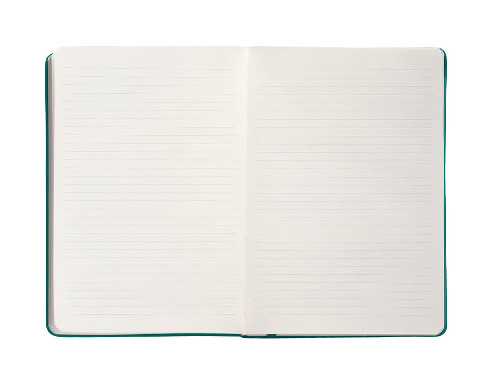 CUADERNO CON GOMILLA ANTARTIK NOTES TAPA DURA A4 HOJAS RAYAS VERDE AGUAMARINA 100 HOJAS 80 GR FSC