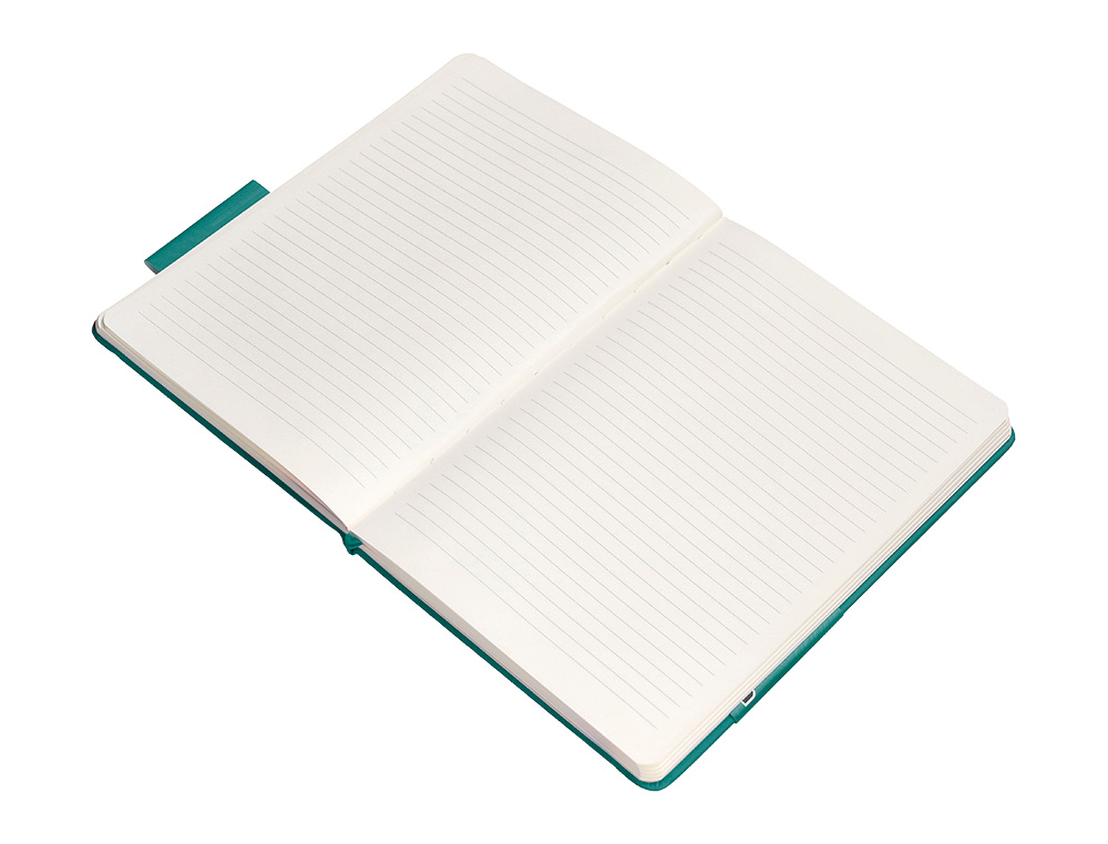 CUADERNO CON GOMILLA ANTARTIK NOTES TAPA DURA A4 HOJAS RAYAS VERDE AGUAMARINA 100 HOJAS 80 GR FSC