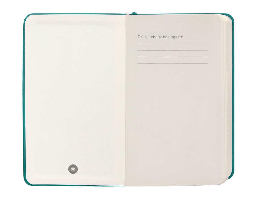 CUADERNO CON GOMILLA ANTARTIK NOTES TAPA DURA A6 HOJAS RAYAS VERDE AGUAMARINA 100 HOJAS 80 GR FSC