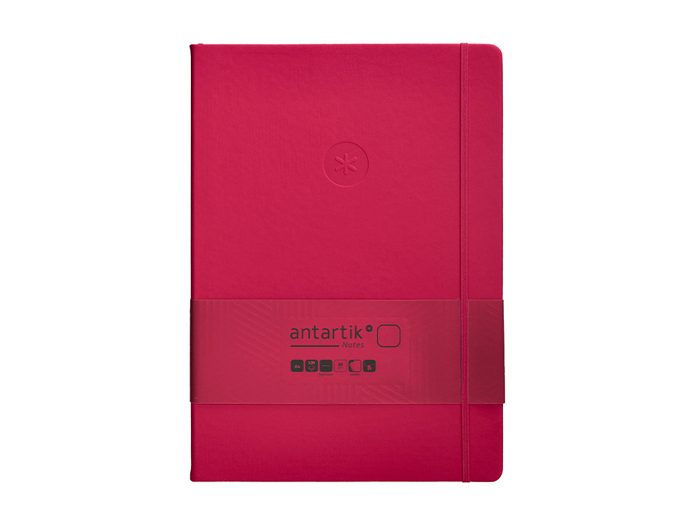 CUADERNO CON GOMILLA ANTARTIK NOTES TAPA DURA A4 HOJAS LISAS BURDEOS 100 HOJAS 80 GR FSC