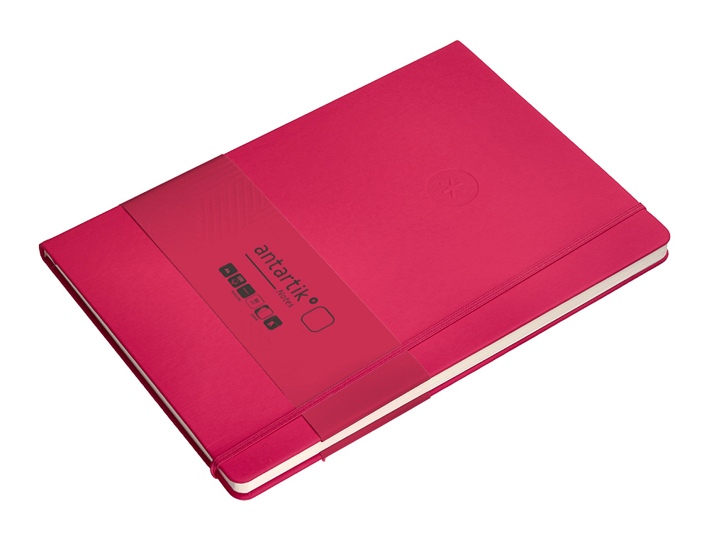CUADERNO CON GOMILLA ANTARTIK NOTES TAPA DURA A4 HOJAS LISAS BURDEOS 100 HOJAS 80 GR FSC