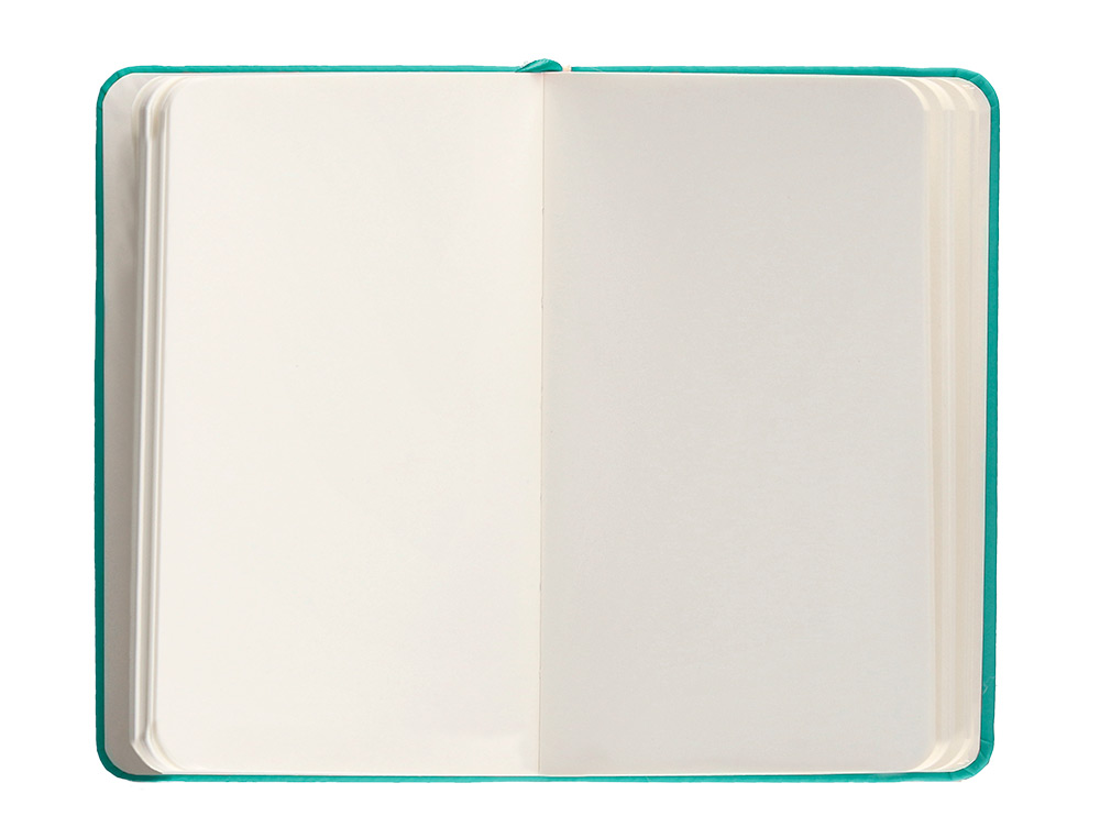 CUADERNO CON GOMILLA ANTARTIK NOTES TAPA DURA A6 HOJAS LISAS TURQUESA 100 HOJAS 80 GR FSC