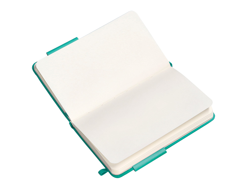 CUADERNO CON GOMILLA ANTARTIK NOTES TAPA DURA A6 HOJAS LISAS TURQUESA 100 HOJAS 80 GR FSC