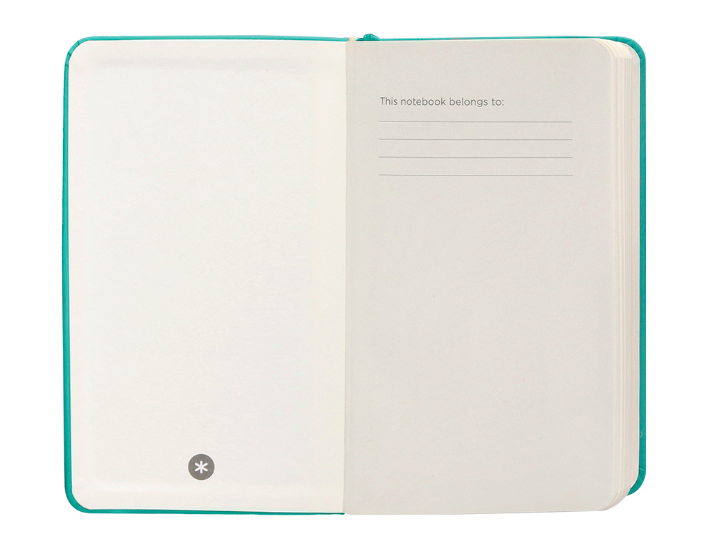 CUADERNO CON GOMILLA ANTARTIK NOTES TAPA DURA A6 HOJAS LISAS TURQUESA 100 HOJAS 80 GR FSC