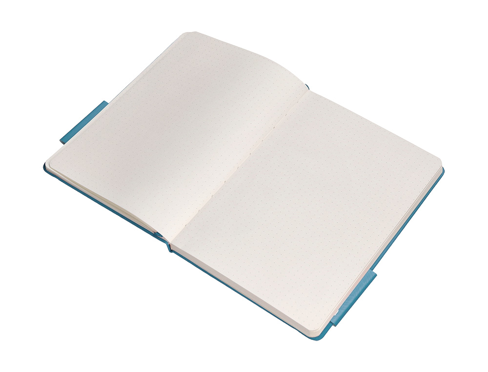 CUADERNO CON GOMILLA ANTARTIK NOTES TAPA DURA A4 HOJAS PUNTOS AZUL CLARO 100 HOJAS 80 GR FSC