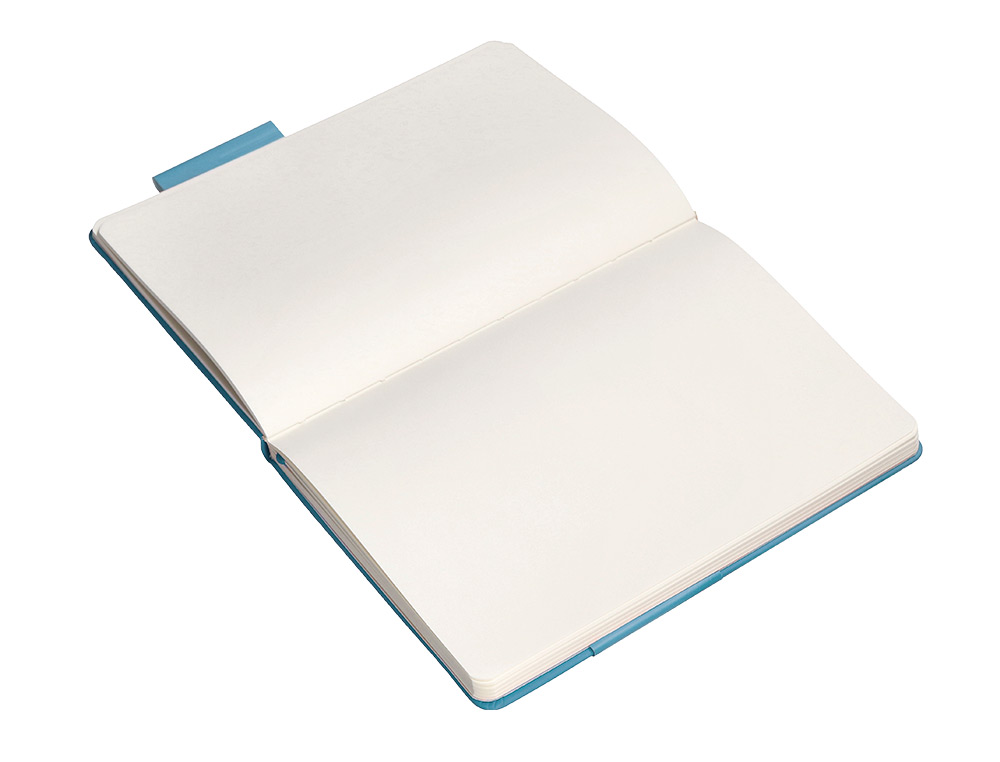 CUADERNO CON GOMILLA ANTARTIK NOTES TAPA DURA A5 HOJAS LISAS AZUL CLARO 100 HOJAS 80 GR FSC