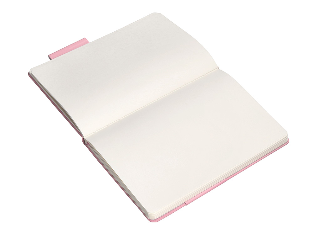 CUADERNO CON GOMILLA ANTARTIK NOTES TAPA DURA A5 HOJAS LISAS ROSA PASTEL 100 HOJAS 80 GR FSC