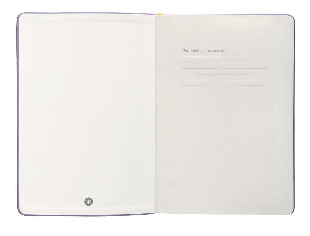 CUADERNO CON GOMILLA ANTARTIK NOTES TAPA DURA A5 HOJAS PUNTOS MORADO Y AMARILLO 100 HOJAS 80 GR FSC