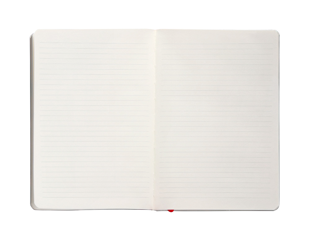 CUADERNO CON GOMILLA ANTARTIK NOTES TAPA BLANDA A5 HOJAS RAYAS NEGRO Y ROJO 80 HOJAS 80 GR FSC