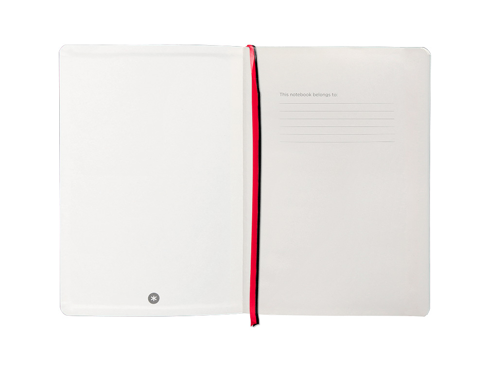 CUADERNO CON GOMILLA ANTARTIK NOTES TAPA BLANDA A5 HOJAS RAYAS NEGRO Y ROJO 80 HOJAS 80 GR FSC