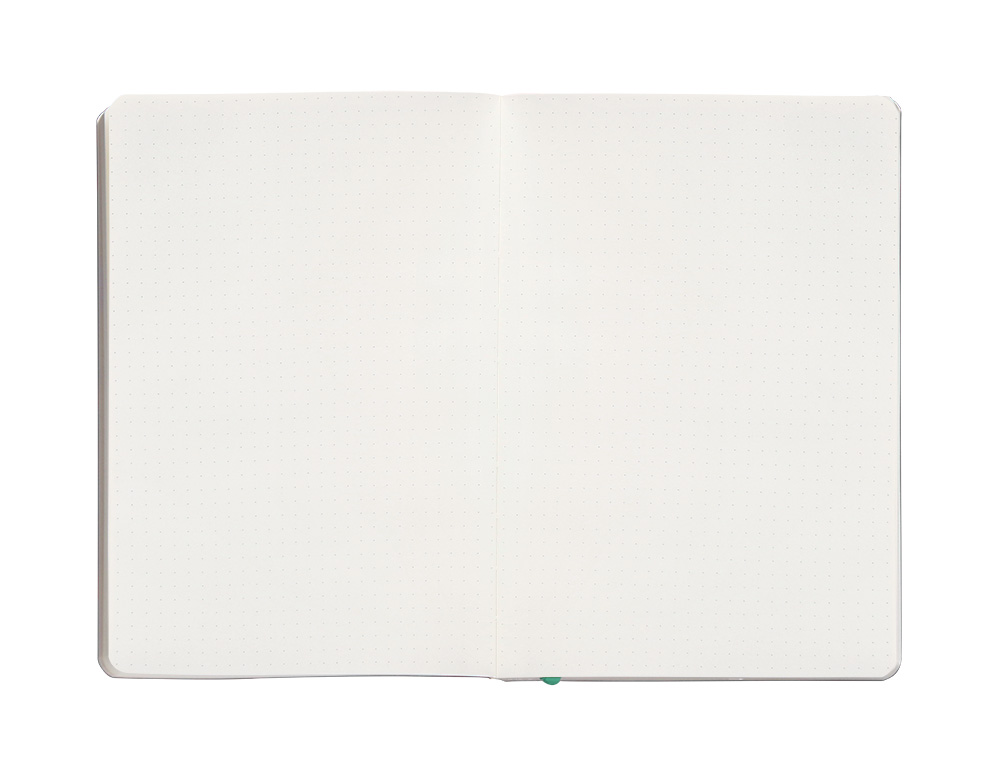 CUADERNO CON GOMILLA ANTARTIK NOTES TAPA BLANDA A5 HOJAS PUNTOS GRIS Y TURQUESA 80 HOJAS 80 GR FSC