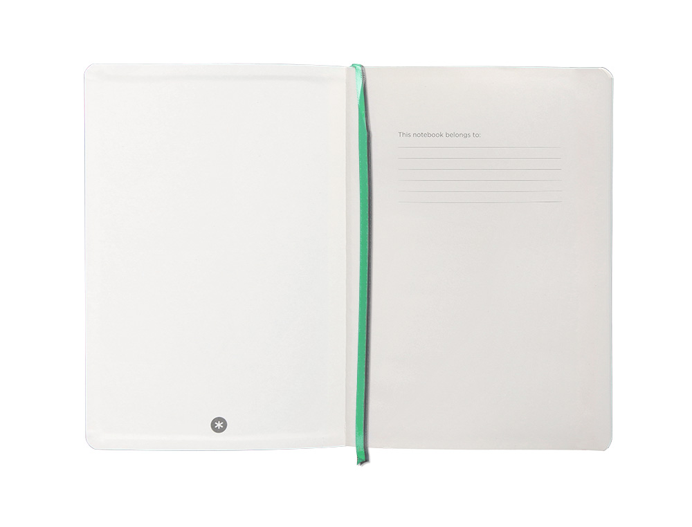 CUADERNO CON GOMILLA ANTARTIK NOTES TAPA BLANDA A5 HOJAS PUNTOS GRIS Y TURQUESA 80 HOJAS 80 GR FSC