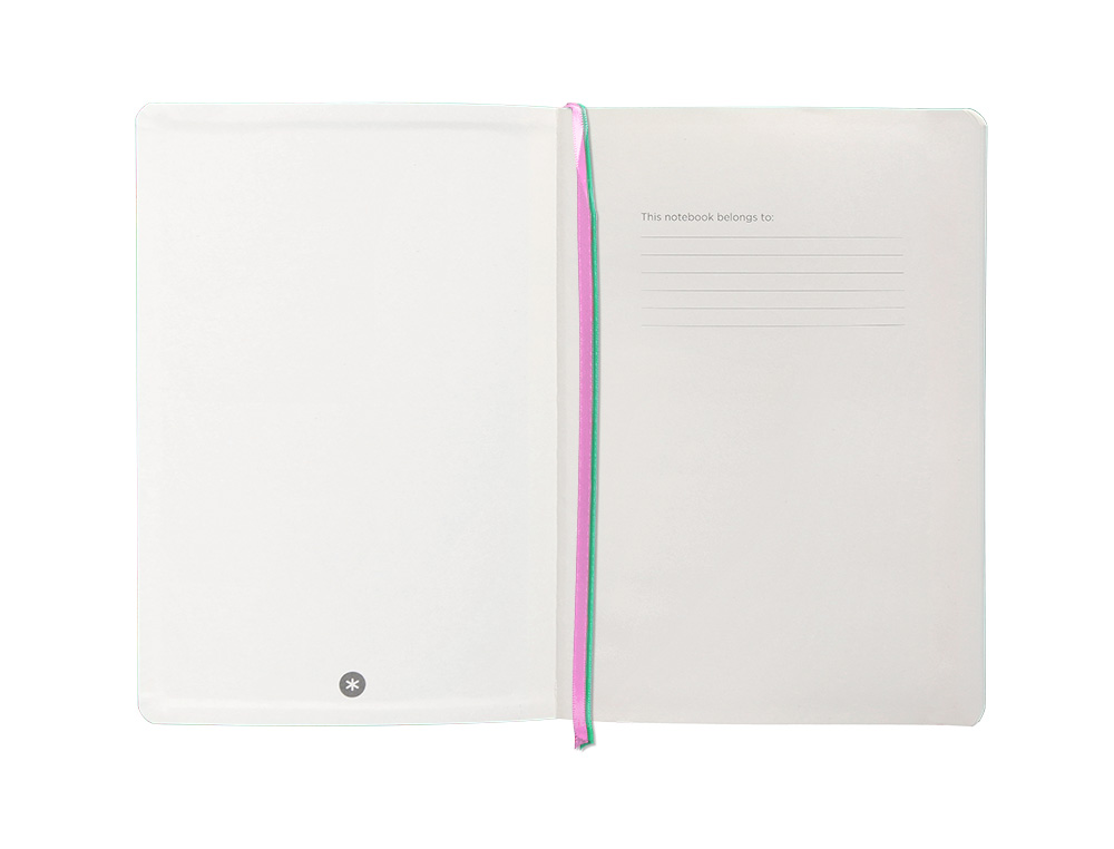CUADERNO CON GOMILLA ANTARTIK NOTES TAPA BLANDA A5 HOJAS CUADRICULA ROSA Y TURQUESA 80 HOJAS 80 GR FSC