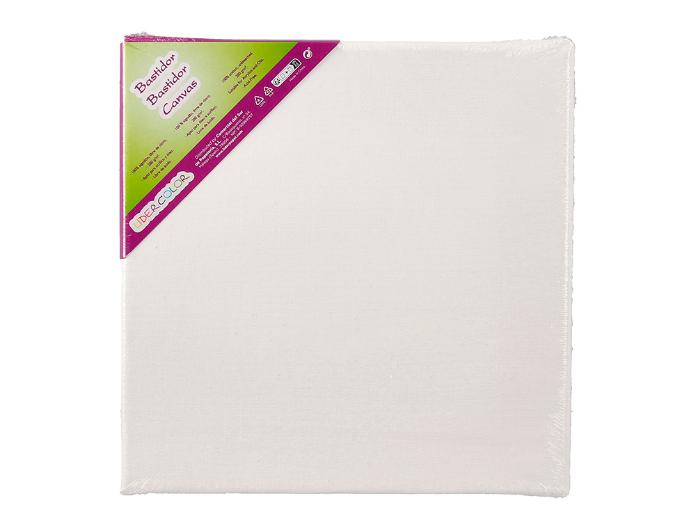 BASTIDOR LIDERPAPEL LIENZO GRAPADO TRASERO ALGODON 100% 20X20 CM